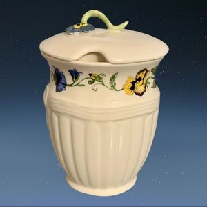 BELLEEK Enchanted Garden 2 Piece Jam Jar - NIB